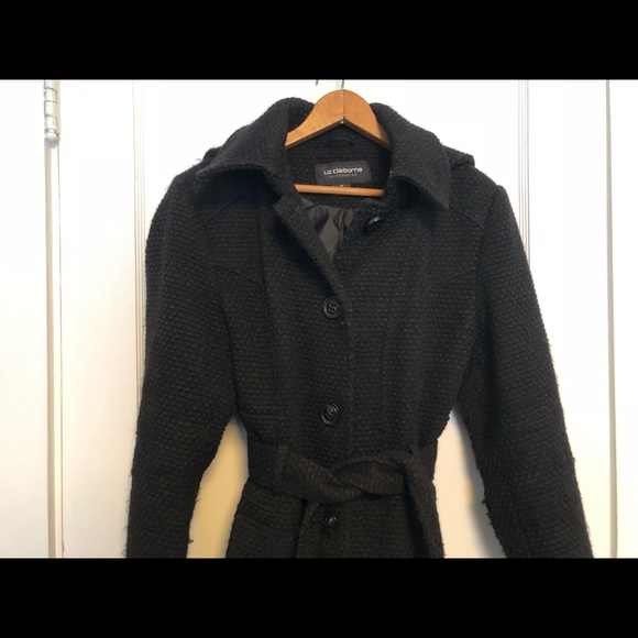 Liz Claiborne black pea coat M - Picture 2 of 8